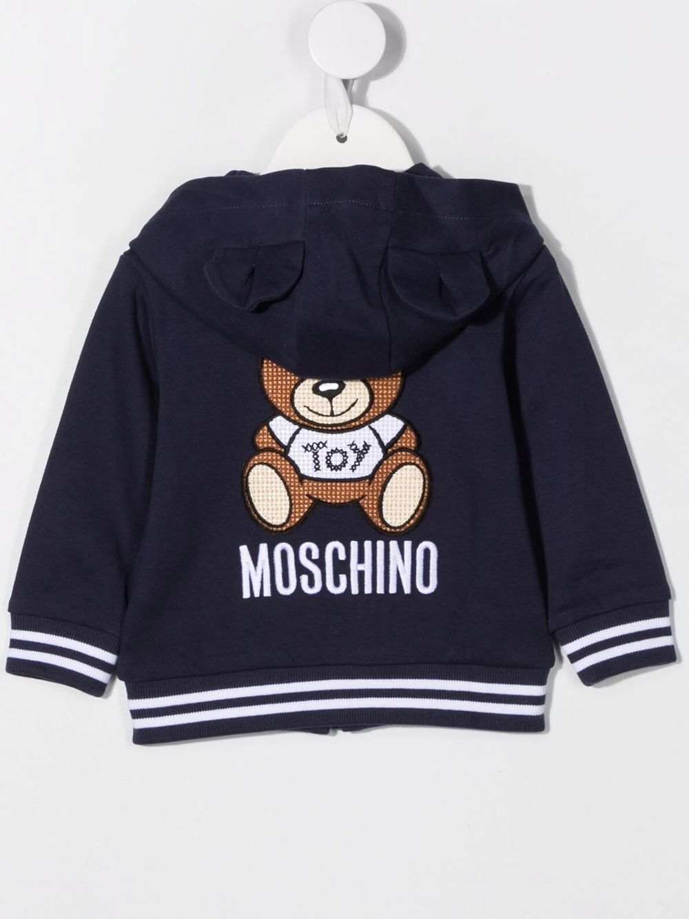 фото Moschino kids худи на молнии с вышивкой teddy bear