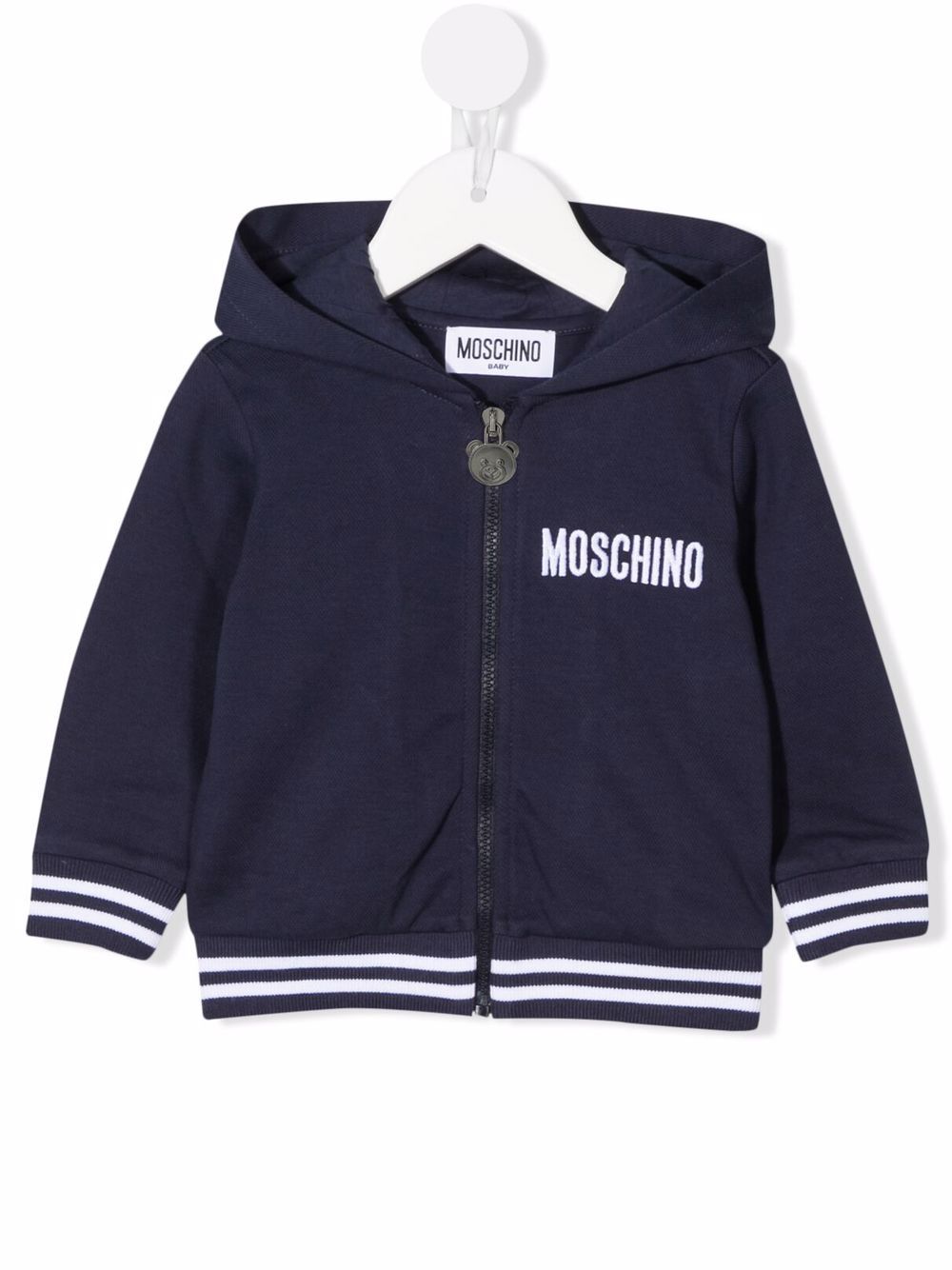 фото Moschino kids худи на молнии с вышивкой teddy bear