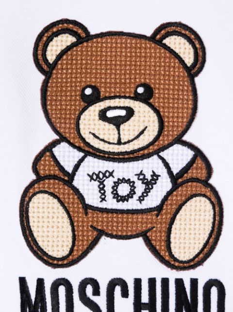Shop Moschino Kids Teddy Bear embroidery hoodie with Express Delivery ...