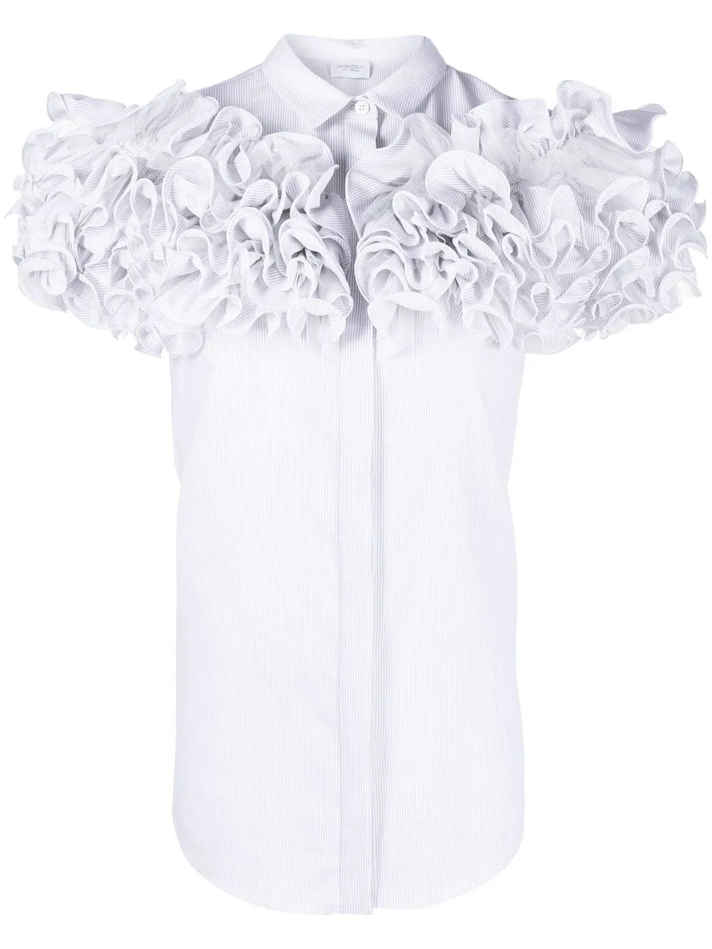 

Giambattista Valli camisa con volantes - Blanco