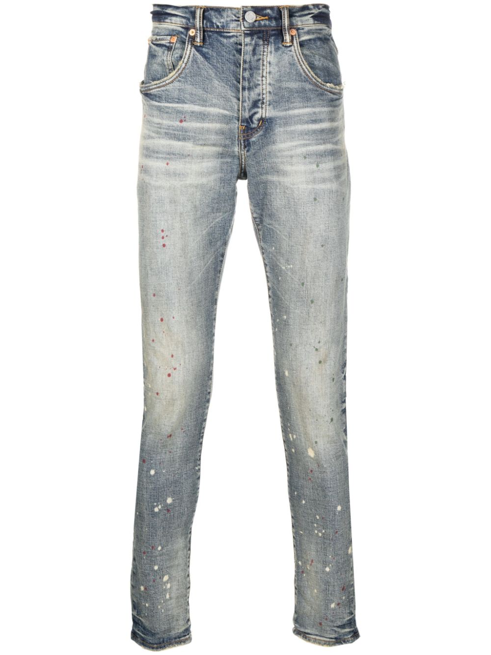 

Purple Brand skinny jeans con efecto envejecido - Azul