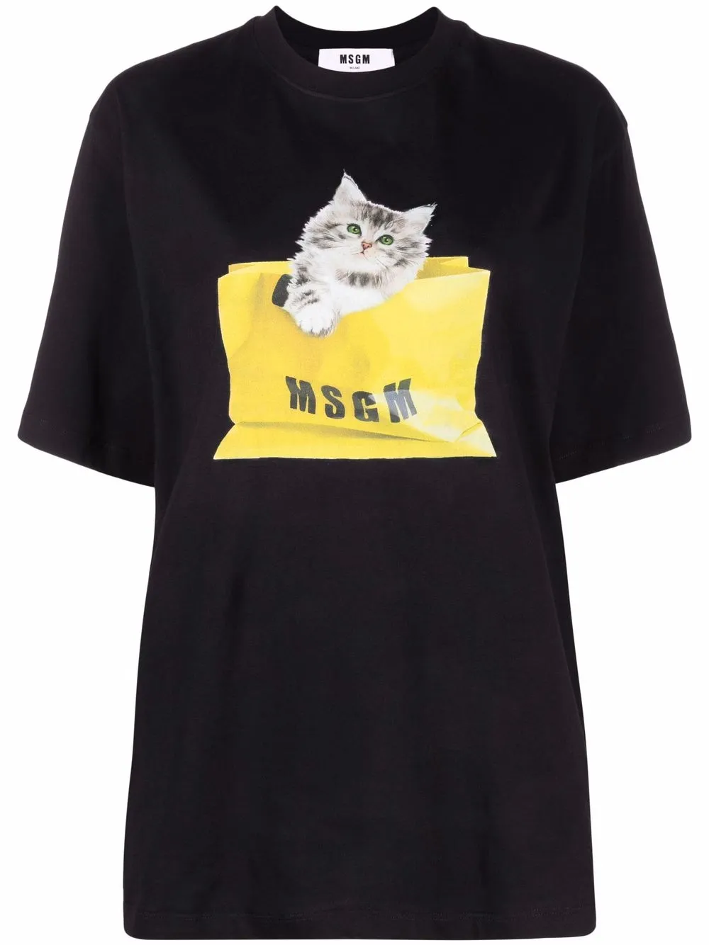 

MSGM cat-print T-shirt - Black