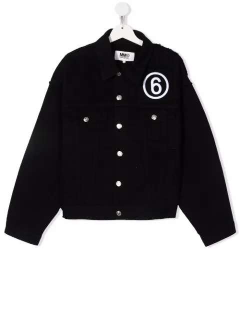 MM6 MAISON MARGIELA KIDS جاكيت جينز مطرز برقم