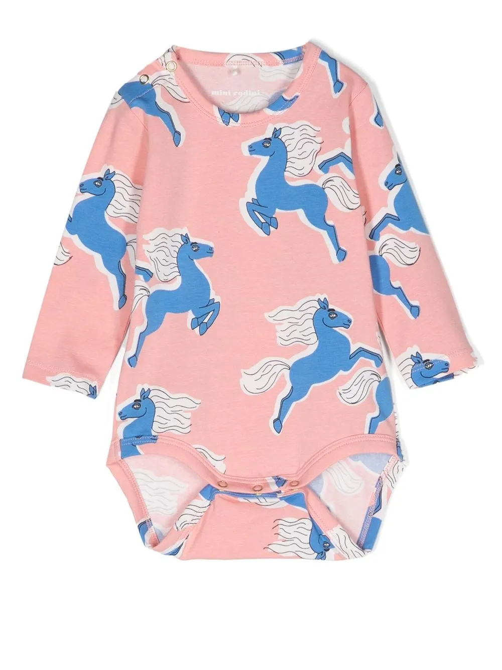 

Mini Rodini body manga larga con estampado gráfico - Rosado