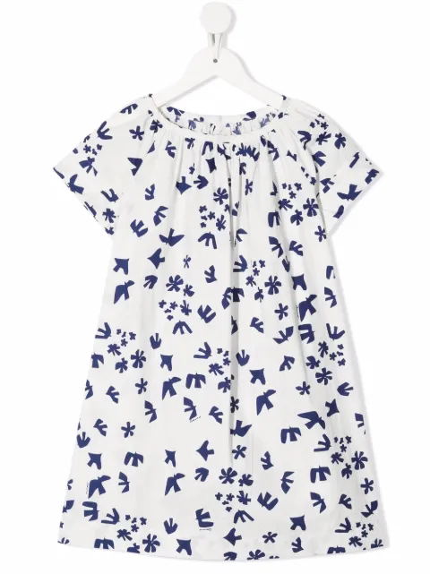 Bonpoint TEEN floral print short-sleeve dress