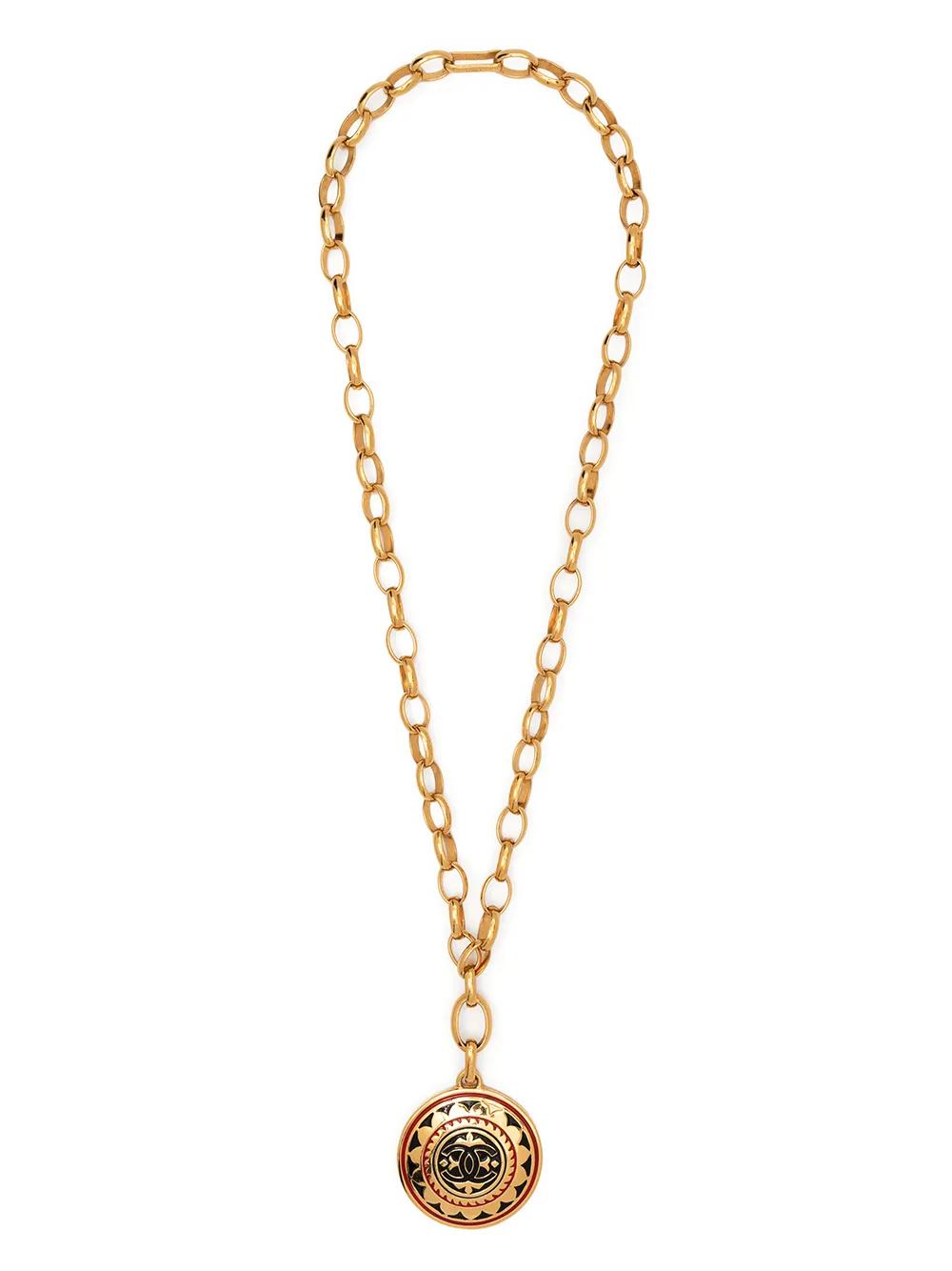 Cc Medallion Chain Necklace