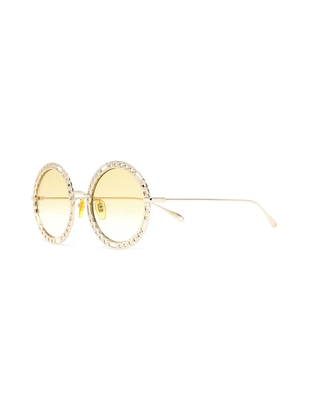 Gucci Eyewear Zonnebril met rond montuur - Geel