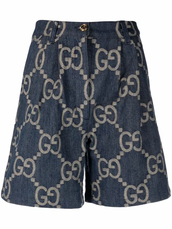 Gucci GG Jacquard Denim Shorts Farfetch
