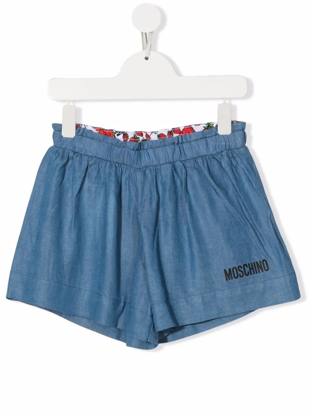 

Moschino Kids logo-print flared shorts - Blue