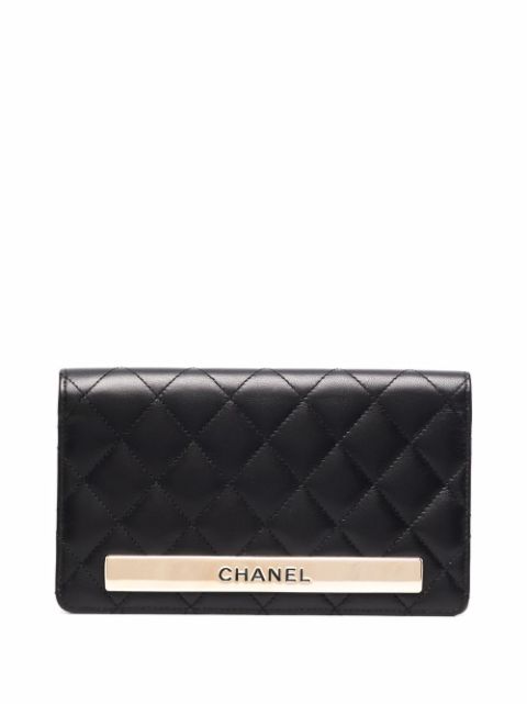 Cheap HOT SALE CHANEL 2017-2018 logo-plaque diamond-quilted wallet Women