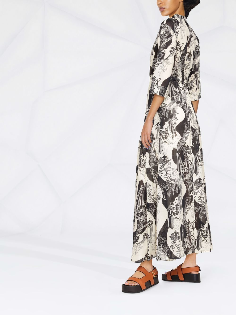 tory burch printed maxi shirt dress