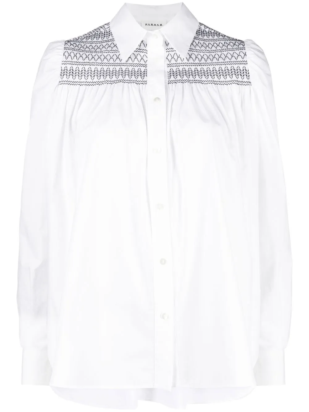 

P.A.R.O.S.H. camisa bordada con botones - Blanco