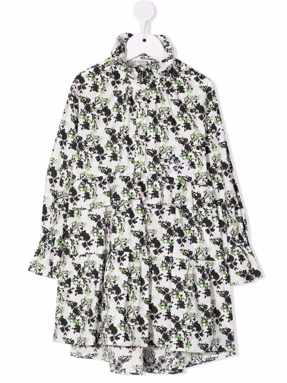 

Philosophy Di Lorenzo Serafini Kids vestido con volantes y estampado floral - Blanco