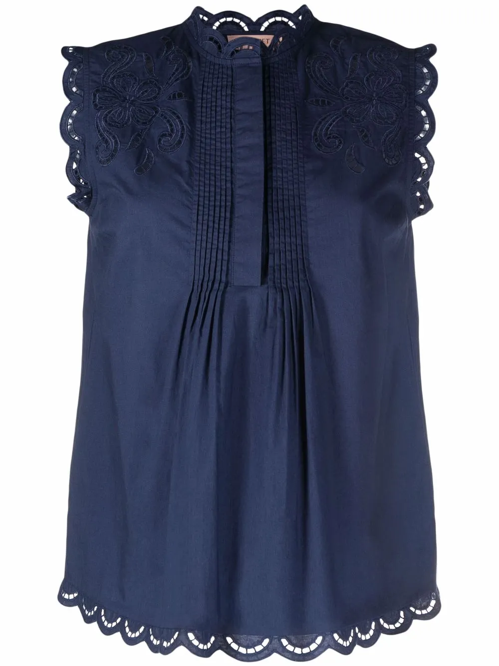

TWINSET blusa festoneada bordada - Azul