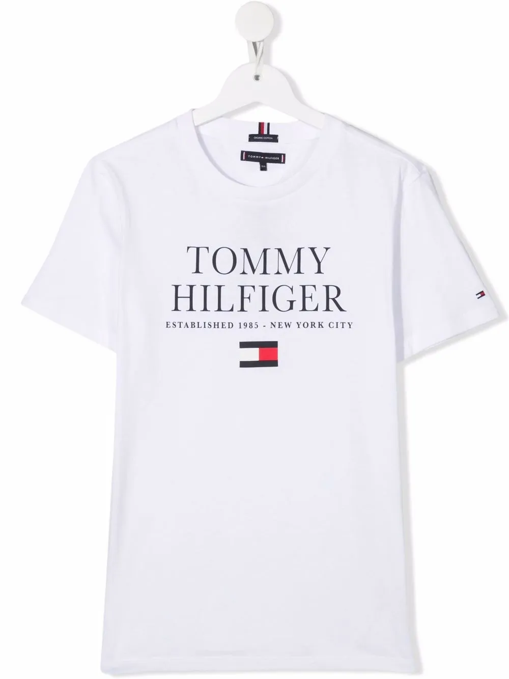 

Tommy Hilfiger Junior playera con logo estampado - Blanco