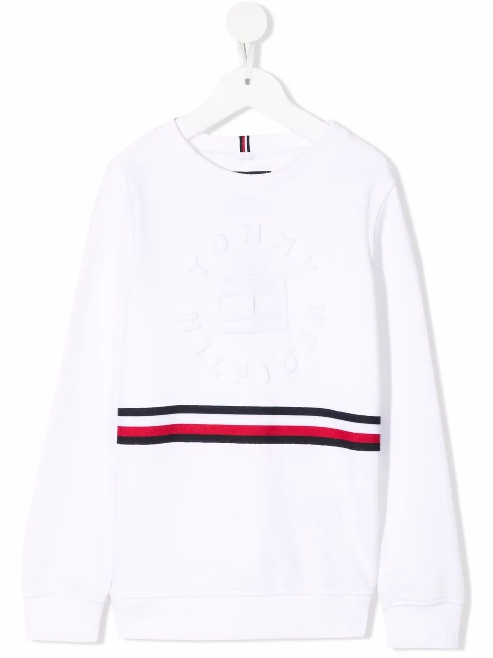 

Tommy Hilfiger Junior TEEN embossed-logo cotton-blend sweatshirt - White