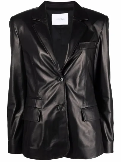 single-breasted leather jacket | Drome 