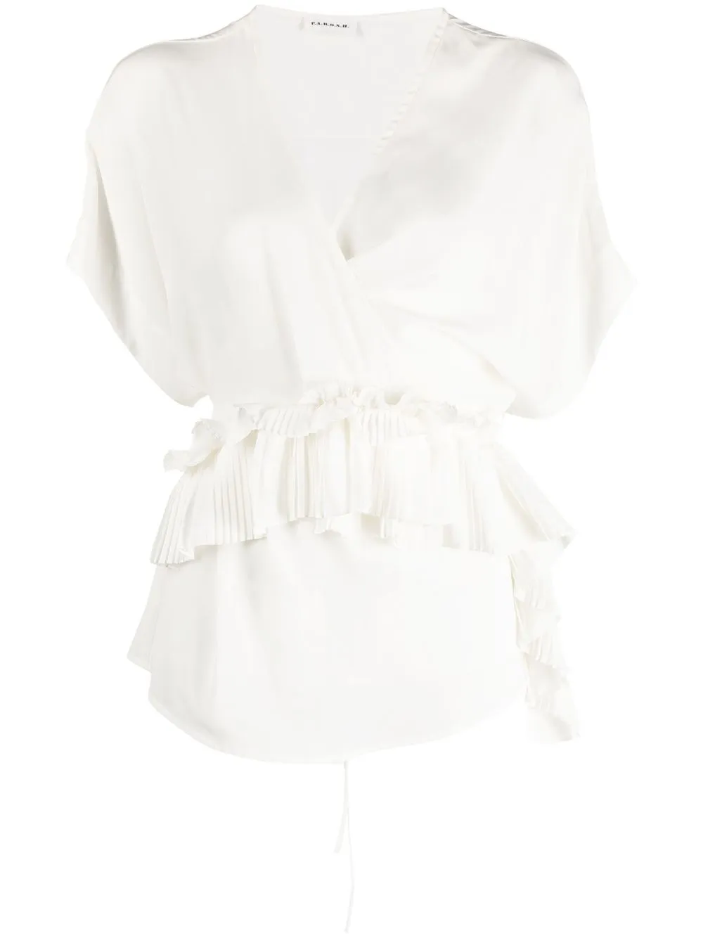 

P.A.R.O.S.H. V-neck flared blouse - White