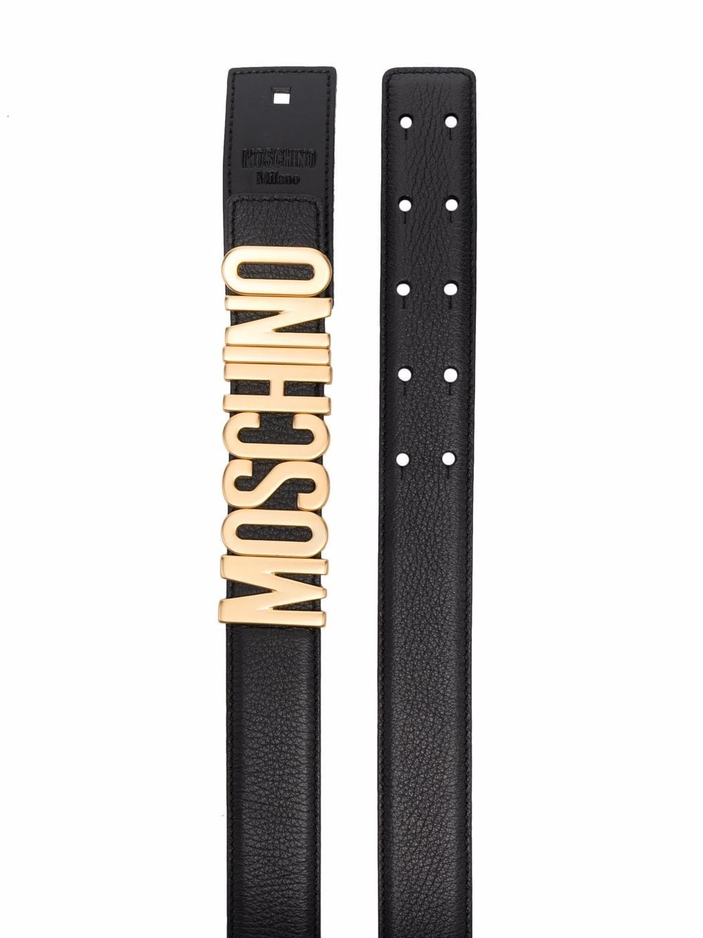 Moschino Leren riem - Zwart