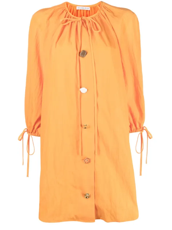 Rejina Pyo Scout Signature Button Dress | Orange | FARFETCH FI