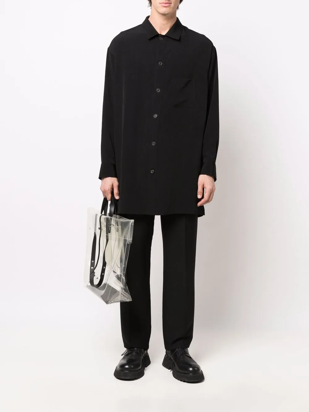 Yohji Yamamoto drop-shoulder Long Shirt - Farfetch