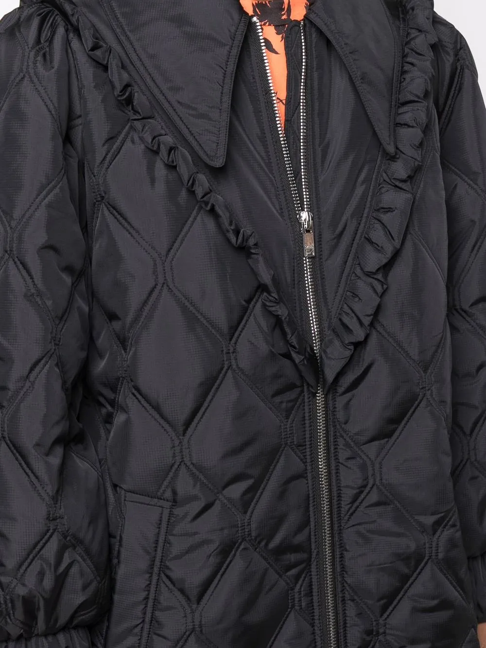 GANNI balloonsleeve Recycled Ripstop Quilted Jacket Farfetch