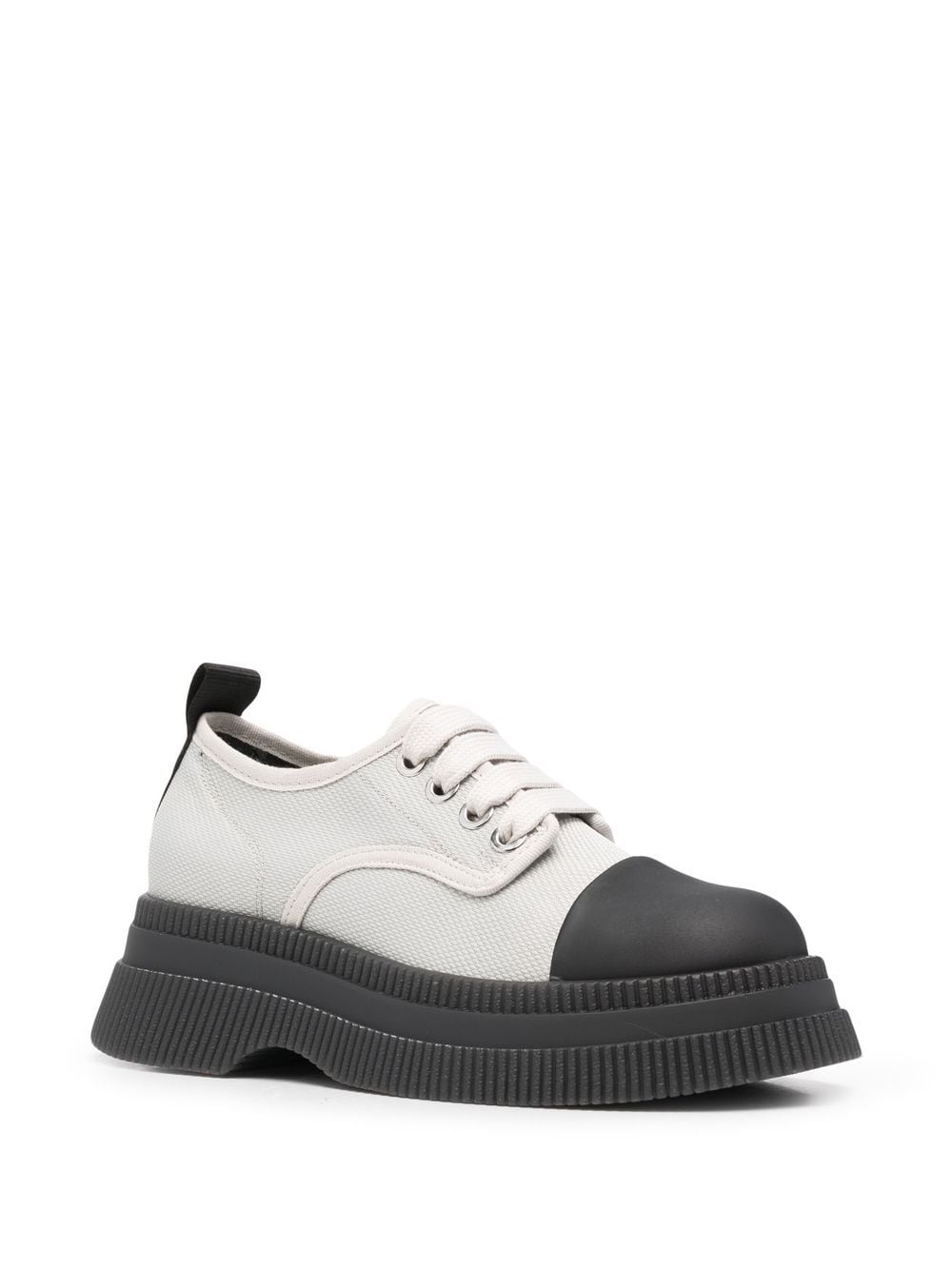 Image 2 of GANNI Creepers canvas lace-up Derby shoes
