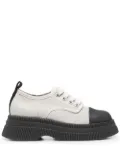 GANNI Creepers canvas lace-up Derby shoes - Grey