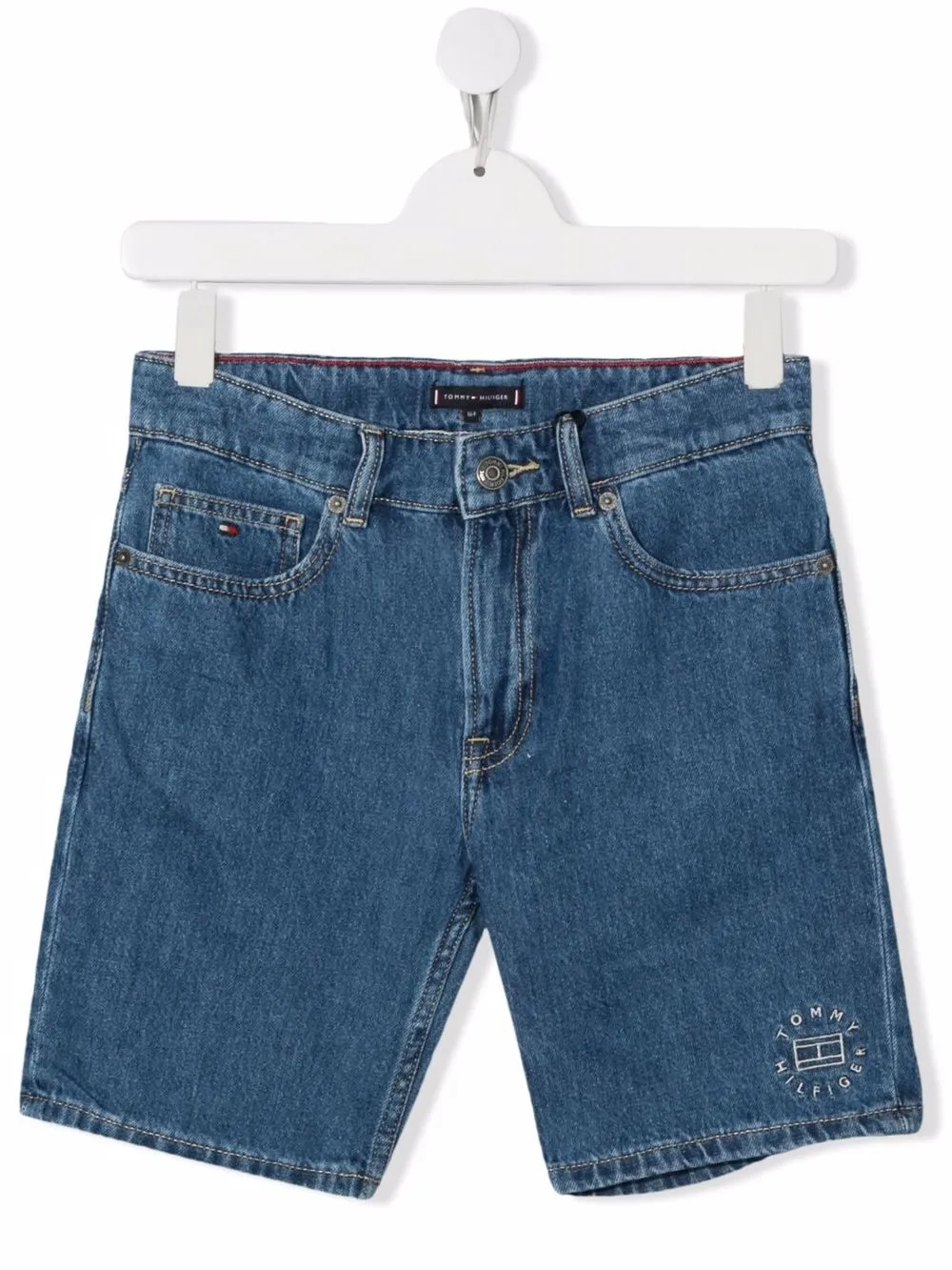 

Tommy Hilfiger Junior shorts de mezclilla con logo bordado - Azul