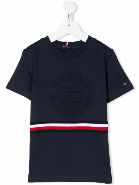 Tommy Hilfiger Junior embossed-logo organic cotton T-shirt