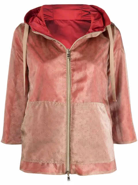 Herno velour zip-up hoodie