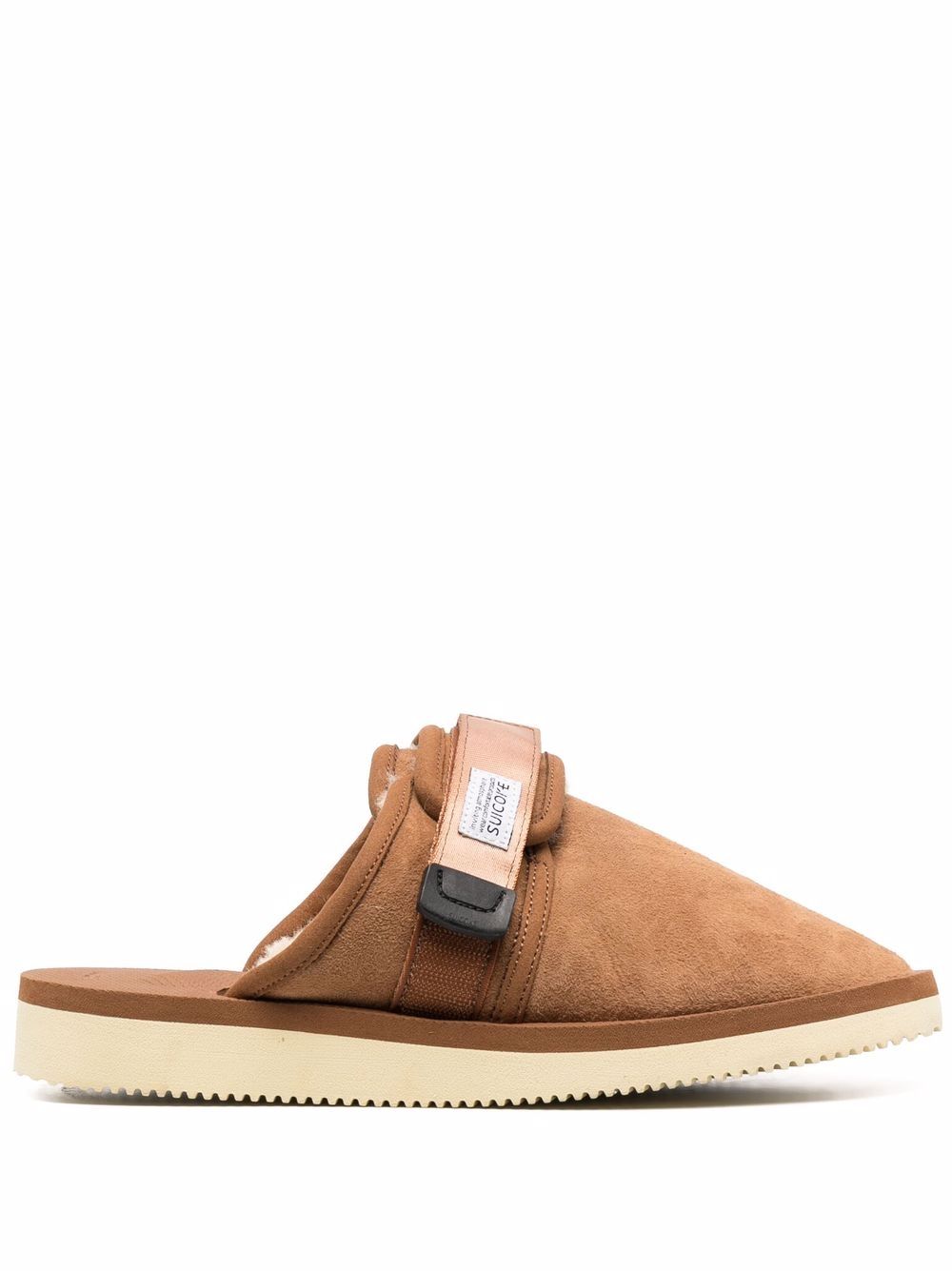 

Suicoke logo patch slippers - Brown