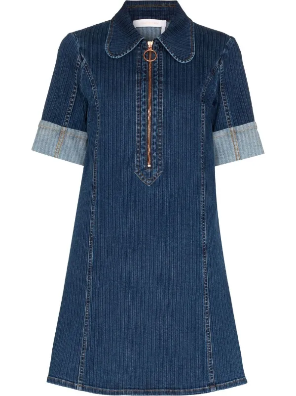 See By Chloé half-zip Denim Dress 