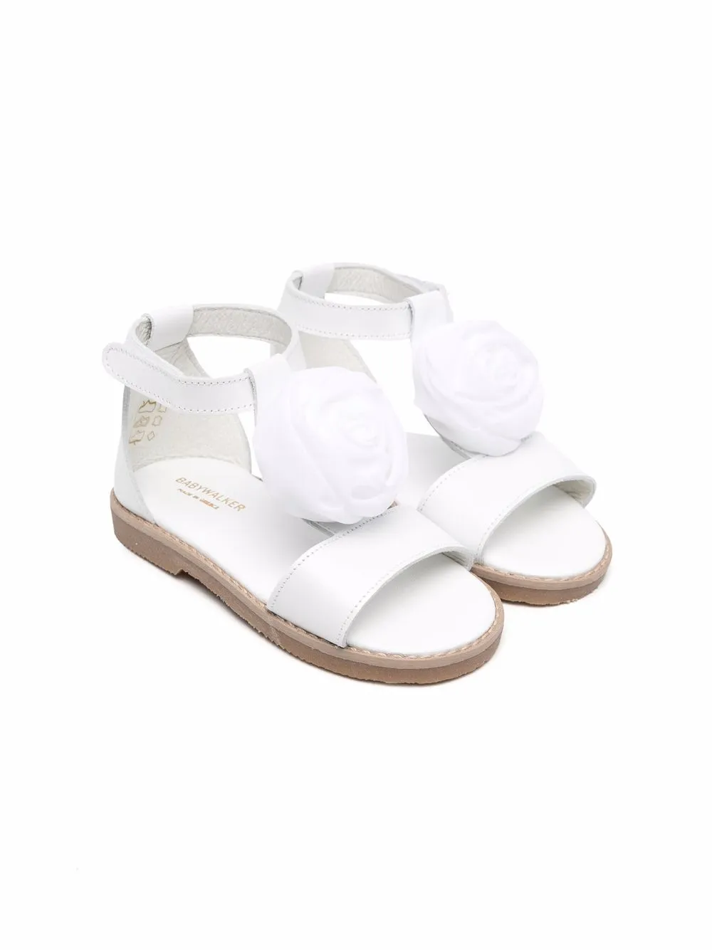 

BabyWalker flower-applique sandals - White