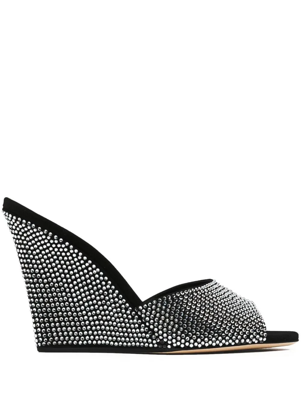 

Paris Texas crystal-embellished 95mm wedge mules - Black