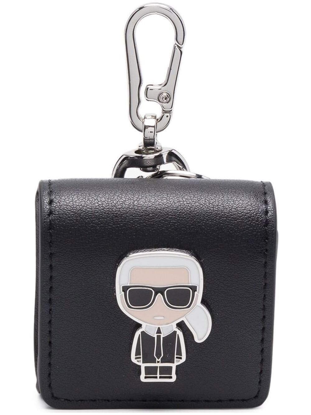 Karl Lagerfeld K/ikonik Leather Airpod Case In Black | ModeSens