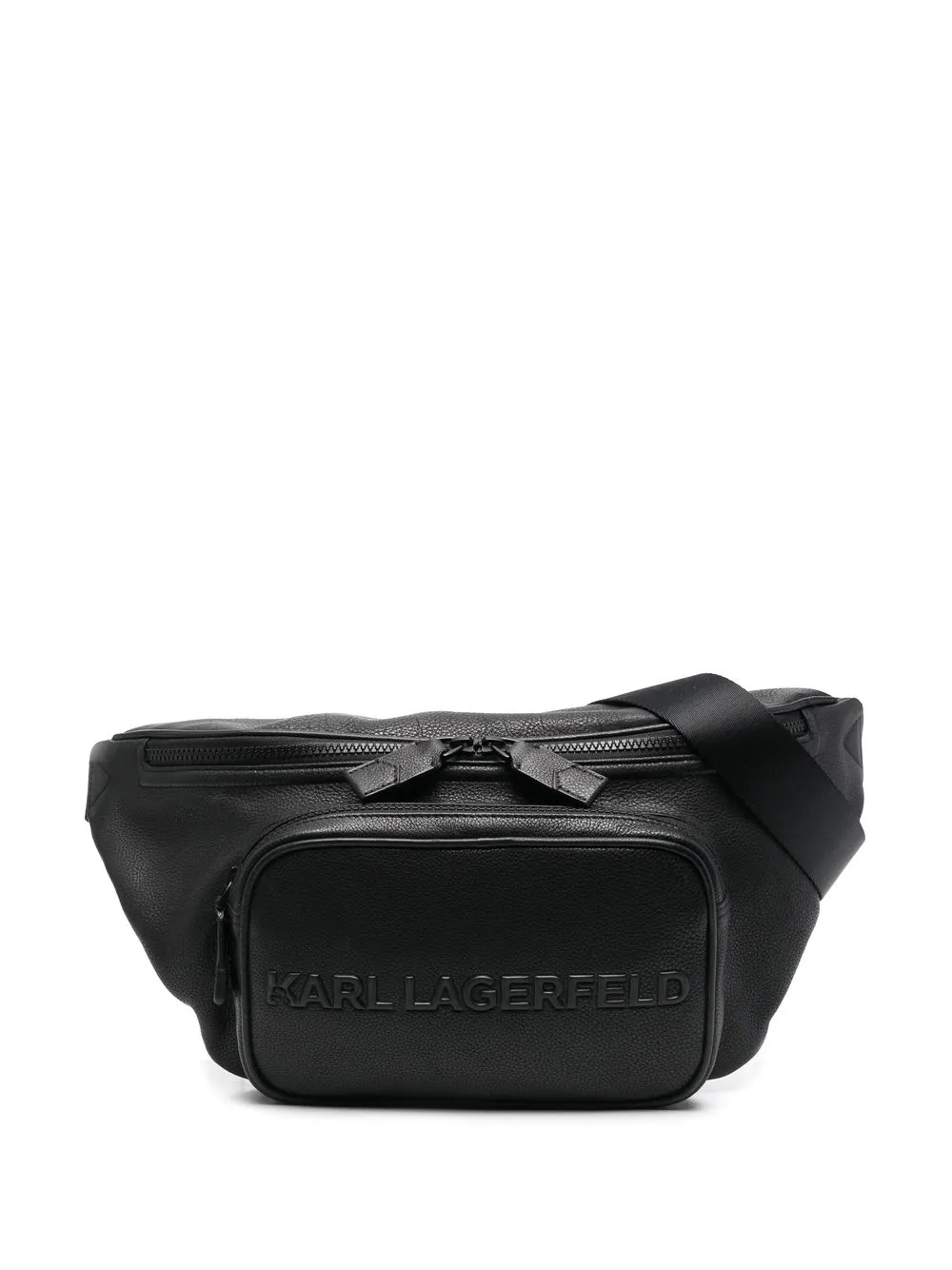 

Karl Lagerfeld cangurera con logo en relieve - Negro