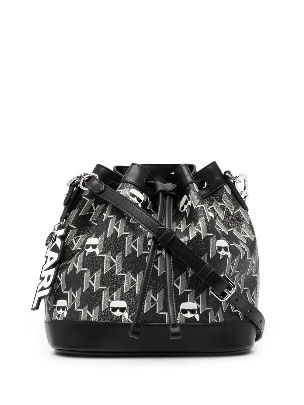 

Karl Lagerfeld K/Ikonik Cc monogram bucket bag - Black