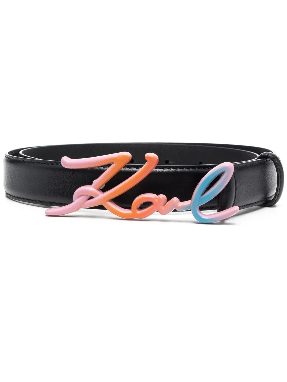 

Karl Lagerfeld K/Signature Rainbow logo-plaque belt - Black