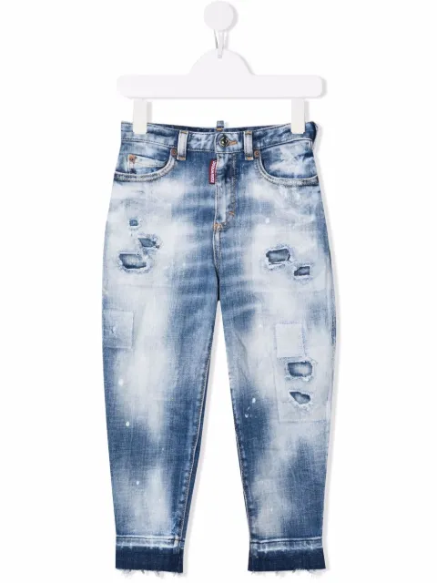 DSQUARED2 KIDS mid-rise straight-leg jeans 