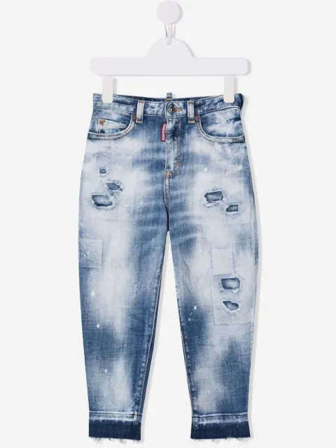 DSQUARED2 KIDS jeans rectos con tiro medio 
