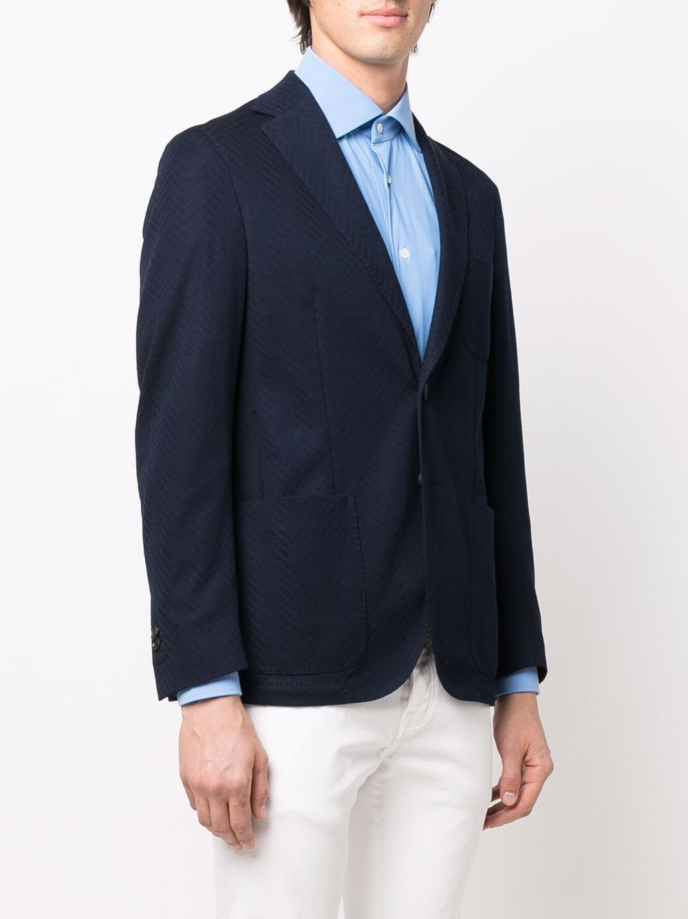 фото Corneliani chevron-knit single-breasted blazer