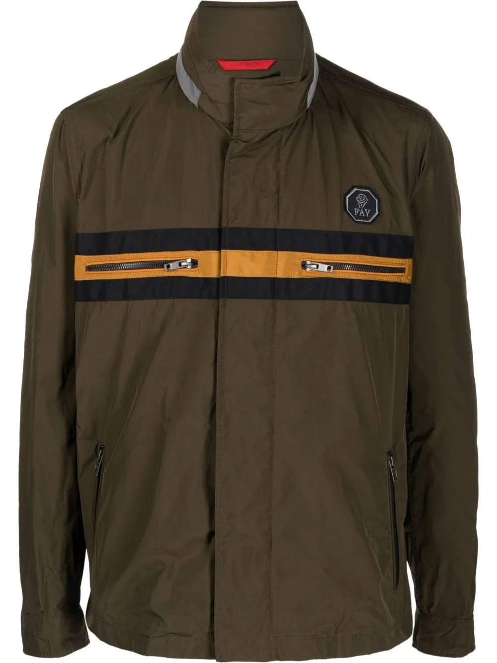 

Fay logo patch panelled jacket - Green