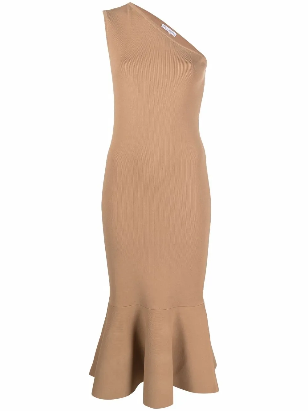 JW ANDERSON ONE-SHOULDER RUFFLE-HEM DRESS