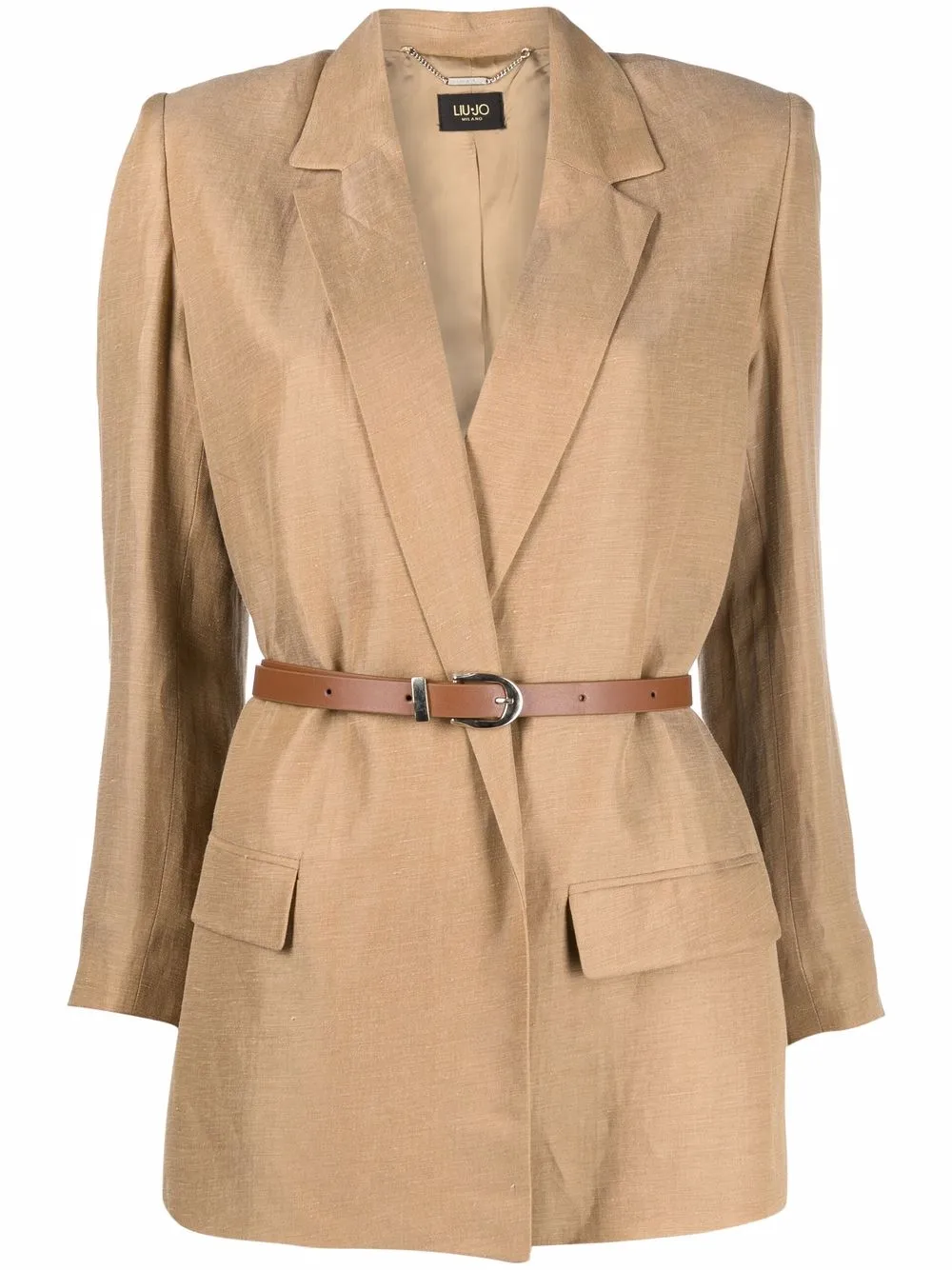 

LIU JO belted-waist blazer - Neutrals