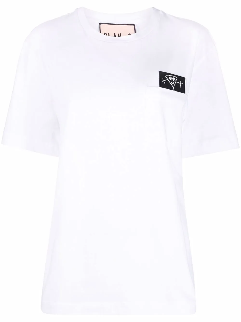 

Plan C playera con parche del logo - Blanco