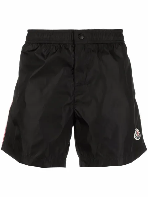 Moncler logo-patch straight-leg swim shorts 