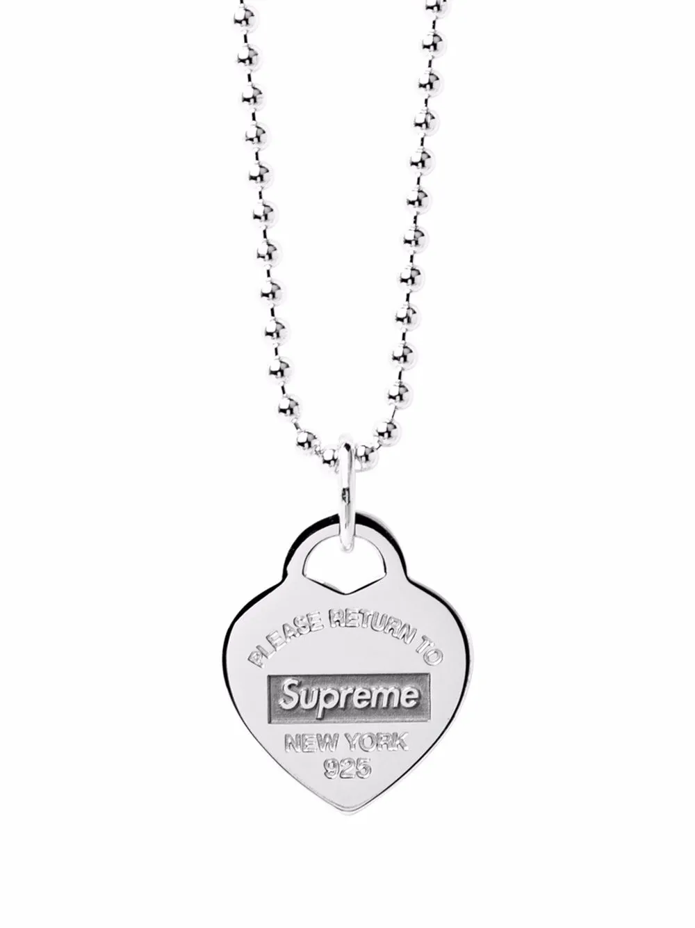 再値下げしました！ Supreme Tiffany Heart Tag Pendant ペンダント