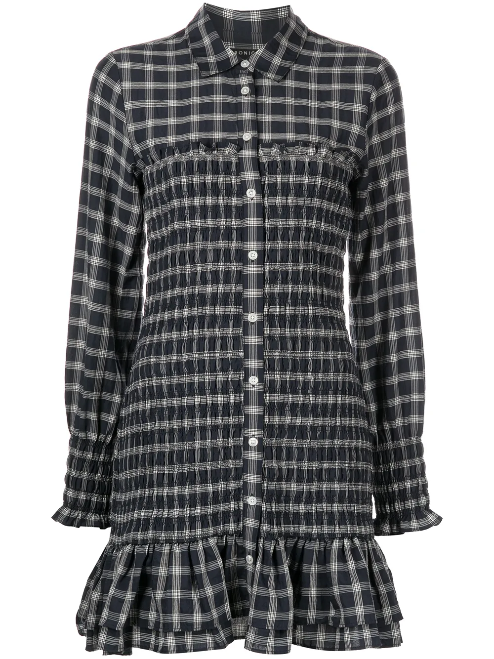 Veronica Beard Kelsey Smocked Check Dress - Farfetch