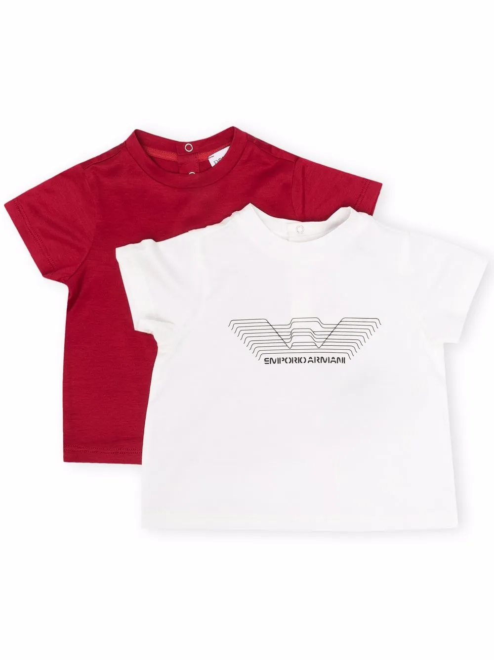 

Emporio Armani Kids pack de dos playeras con logo estampado - Blanco